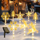 Outdoor Christmas Decorations, Set of 8 Christmas Pathway Lights Outdoor with 10 Lighting Modes, 32 Brighter LED Solar Christmas Decoration, Waterproof Outside Christmas Lights for Holiday