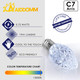 25 Pack C7 Cool White LED Replacement Christmas Light Faceted Bulbs, 0.72W, 2 SMD LEDs in Each Light Bulb, E12 Base, Commercial Grade Replacement Bulbs Dimmable Waterproof