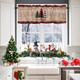 Merry Christmas Tree Valances Windows Curtain Farm Xmas Tree Kitchen Valances Rod Pocket Snowflake Red Black Buffalo Plaid Check Short Topper Curtains Winter Holiday Christmas Decor 1 Panel,54x18in