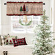 Merry Christmas Tree Valances Windows Curtain Farm Xmas Tree Kitchen Valances Rod Pocket Snowflake Red Black Buffalo Plaid Check Short Topper Curtains Winter Holiday Christmas Decor 1 Panel,54x18in