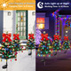 Alynsehom 4 Pack Solar Christmas Tree，33.5In Outdoor Waterproof Solar Xmas Trees With 80 Led Lights 2 Flashing Modes Holiday Decor For Porch Yard Garden Patio Cemetery Pathway