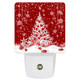 Red Christmas Plug-in LED Night Lights Xmas Snowflakes Auto Dusk-to-Dawn Sensor for Bedroom, Bathroom, Kitchen, Nursery, Hallway, Stairs, Wall Home Decor