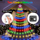 Christmas Decorations Star Lights Outdoor, 23ft 11 Strand 818 LED Waterfall Tree Lights with 8 Modes Timer Remote Plug in Christmas Lights for Indoor Yard Patio Home Holiday Party Decor, Multicolor