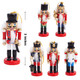 AMOR PRESENT 6PCS Christmas Nutcracker Set, 3 Inch Wooden Nutcracker Hanging Decorations Nutcracker Soldier Ornaments for Christmas Tree Shelves Table Decoration