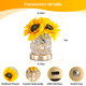 Sunflowers Flower Lamp Touch Lamp,Rechargeable Cordless Table Lamp, 3-Colour Infinitely Dimming Battery Powered Small Night Light, for Mom for Valentine Day,Mothers Day,Xmas,Birthday