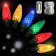 Anycosy Christmas Lights C6, 32.8 Ft 100 LEDs Strawberry Battery Operated Strings Lights 8 Modes & Timer for Xmas Tree Garland Garden Patio Indoor Outdoor Christmas Decorations