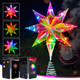 Smart Christmas Star Tree Topper, 15.5" Holographic 3D Star Treetop App Programmable Dimmable Tree Topper with 20 RGB LEDs Lights Xmas Star Tree Topper for Christmas Tree Party Home Holiday Decor
