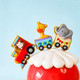 Forest Animal Train Cake Toppers - Set of 14 - Handmade Clay Monkey,Giraffe,Elephant Train, Tree, Clouds, Sun and Happy Birthdany Cake Topper