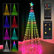 ARCCI Smart Christmas LED Cone Tree, 6ft 265 LED RGB Lights Prelit Christmas Artificial Lighted Tree, Music Sync Fairy Lights, DIY Lightshow, APP & Remote Control, Indoor & Outdoor Yard Decorations