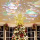 Christmas Tree Topper Decorations - 3D Silver Glittered for Christmas Decoration Snowflake Light Tree Topper with LED Rotating Projector for Holiday Tree Decoration
