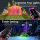 Outdoor Smart Christmas Waterfall Star Lights, 11.8Ft 344 LED Waterfall Tree Lights with App Control Music Sync, Waterproof RGB Color Changing Star String Lights for Patio Xmas Decorations Party