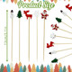 200Pcs Christmas Cocktail Picks,Christmas Tree Snowflake Snowman Santa Claus Reindeer Cocktail Picks Party Toothpicks for Appetizers Cocktail Decorations for Christmas Party Supplies