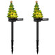 2 Pcs Resin Solar Christmas Tree Garden Stake Lights Waterproof Christmas Decorations Lights Small Solar Christmas Tree Aisle Lights for Yard Patio Pathway Decoration(Christmas Tree)