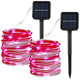 2 Pcs Christmas Solar Outdoor Rope Lights Candy Color Waterproof Twinkle Lights 33ft 100 LED Waterproof Christmas Lights Decorative Fairy Lights for Road Pathway Garden Yard Party Xmas Holiday