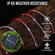 2 Pcs Christmas Solar Outdoor Rope Lights Candy Color Waterproof Twinkle Lights 33ft 100 LED Waterproof Christmas Lights Decorative Fairy Lights for Road Pathway Garden Yard Party Xmas Holiday