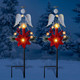 2 Pcs Solar Christmas Angel Stake Lights Yard Decorations Christmas Garden Stake Decor Metal Angel Solar Lights Outdoor Garden with LED Candle for Pathway Holiday Winter Decoration