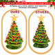2 Pack 15 Inch Ceramic Christmas Tree, Pre Lit Lighted Tabletop Tree Hand Painted Prelit Xmas Tree Figurine with Multicolored Bulbs for Home Office Table Decoration(Green, White)