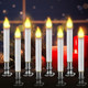 8 Pcs Christmas LED Window Candles with Sensor Dusk to Dawn Light Sensor 9.37 Inches Cordless Flameless Battery Taper Candles with Flickering Amber Flame for Home Decor (Silver)