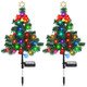 2 Pcs Solar Christmas Tree Garden Stake Lights Outdoor Christmas Tree Yard Decorations Multicolor Solar Stakes for Pathway Lawn Patio Xmas Ornament (Vibrant Style) 2 Pcs Solar Christmas Tree Garden Stake Lights Outdoor Christmas Tree Yard Decorations Multicolor Solar Stakes for Pathway Lawn Patio Xmas Ornament (Vibrant Style)