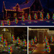Strawberry Christmas Decorations Outdoor,2PACKS 40LED C6 Strawberry Tree Solar Garden Lights with Xmas Ornaments s Decor,Solar Christmas Tree Lights for Home/Lawn/Porch Decor