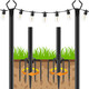 2 Pack 10Ft String Light Poles,Light Poles for Outside String Lights,Outdoor Light Poles with Fork,Metal Poles Stand for Patio,Backyard,Deck