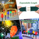 Jumbo C9 Christmas Pathway Lights Outdoor Lawn Decorations with 12 Strawberry Lights, 20FT Multicolor LED Jumbo Christmas Lights with Walkway Stakes, C9 Light Bulbs for Holiday Outside Yard Garden