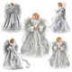Christmas Angel Treetop Figurine, 12.6 Inch LED Christmas Treetop for Christmas Tree Ornaments, Angel Tree Topper Lighted for Christmas Tree Decorations Party Favors (Silver)