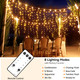 Blingstar Icicle Lights Christmas Lights Outdoor 49.2 Ft 440 LED Extendable Dripping Lights 8 Modes Warm White Icecycle String Lights Cascade for Indoor Outside Xmas Holiday House Decor, Clear Wire Blingstar Icicle Lights Christmas Lights Outdoor 49.2 Ft 440 LED Extendable Dripping Lights 8 Modes Warm White Icecycle String Lights Cascade for Indoor Outside Xmas Holiday House Decor, Clear Wire
