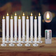 LED Flameless Window Candles with Remote Timer Sliver Base 10 PCS Battery Operated Flickering Taper Candle Lights with Removable Candle Holders Best for Xmas Wedding Home Dinner Décor