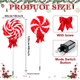 2Pcs 4ft/48 Large Christmas Lollipops Pathway Lights Outdoor 6 Modes Xmas Peppermint Candy Lights Candyland Decor Jumbo Giant Landscape Path Light for Outside Walkway Patio Yard Garden (Red White)