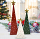 3 Christmas Trees Wooden Table Decorations Centerpiece Block Holiday Tree Red Green White Color Tiered Tray Wood Tabletop Sign Decor 3 Sizes for Office Dining Room Mantle Home Xmas Wood Party Supplies