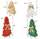 4 Christmas Trees Wooden Table Decorations Centerpiece Block Holiday Tree Red Green White Wood Color Tiered Tray Tabletop Sign Decor 4 Sizes for Office Dining Room Mantle Home Xmas Wood Party Supplies