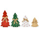 4 Christmas Trees Wooden Table Decorations Centerpiece Block Holiday Tree Red Green White Wood Color Tiered Tray Tabletop Sign Decor 4 Sizes for Office Dining Room Mantle Home Xmas Wood Party Supplies