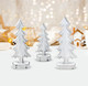 Set of 3 Christmas Trees Wooden Table Decorations Centerpiece Holiday Wood White Tree on Base Tiered Tray Tabletop Sign Decor 3 Sizes for Office Dining Mantle Home Winter Xmas Party Supplies