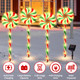 BRIGHTDECK Solar Lollipop Christmas Pathway Lights, Set of 4 Lollipop Stake Lights, 8 Lighting Modes Solar Christmas Decorations, LED Christmas Lights Outdoor Waterproof for Holiday, Walkway, Yard (B)