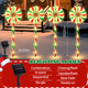 BRIGHTDECK Solar Lollipop Christmas Pathway Lights, Set of 4 Lollipop Stake Lights, 8 Lighting Modes Solar Christmas Decorations, LED Christmas Lights Outdoor Waterproof for Holiday, Walkway, Yard (B)