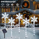 BRIGHTDECK Solar Christmas Pathway Lights, Set of 5 Outdoor Snowflake Lights Decorations Waterproof Stake Lights Garden Decorative Lights for Yard Lawn Patio Walkway Decor (Large Snowflake)