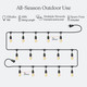 Brightech Ambience Pro Outdoor String Lights - Commercial Grade Waterproof Patio Lights with 48 Ft Dimmable Incandescent Edison Bulbs, Porch String Lights for Patio, Backyard - 15 Bulbs 11W