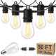 50FT Outdoor String Lights for Patio with 16 Shatterproof S14 Vintage Edison Bulbs, Waterproof Outside Hanging Lights for Backyard Deck Garden Party Xmas Decor, 2700K