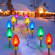 Jumbo C9 Christmas Pathway Lights Outdoor - 2 Pack Total 17 Feet 10 LED C9 Walkway Lights, Multicolor Bulb Holiday Pathway Lights with Marker Stakes, Christmas Lights Outdoor Decorations for Lawn Yard