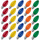 Brightown 25 Pack Multicolor C9 LED Christmas Light Bulbs, Colored Plastic C9 Shatterproof LED Bulbs Replacement for Christmas String Lights, E17 Intermediate Base, Commercial Dimmable Holiday Bulbs