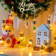 Brightown Christmas Lights Indoor, 7.5Ft Christmas Snow Globe Lights with Tree & Snow & Cute Ornaments,Battery Powered String Lights for Tree Garland Party Christmas Decor
