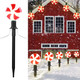Christmas Walkway Lights Outdoor, 14.4Ft 10 Lollipop Lights Christmas Outdoor Decorations, Peppermint Lights Outdoor Red and White Christmas Pathway Lights