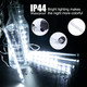 Brightown Meteor Shower Lights Outdoor, 16 Inch 10 Tube 360 LED Icicle Lights,Waterproof Meteor Christmas Lights Outdoor,Hanging Falling Rain Lights for Tree Outside Holiday Christmas Decoration,White