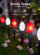 Brightown Frosted C9 LED Christmas Lights Outdoor, 32Ft Christmas Pathway Lights with 25 LED Bulbs and Stakes, Christmas Decorations Outside Driveway Walkway Sidewalk, Red and White
