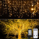 Icicle Lights Outdoor, 19.6FT 306 LED Christmas Lights with 54 Drops, Dimmable Hanging Lights with Remote, Timer, and 8 Light Modes, Connectable Twinkle Fairy Lights Holiday Decorations, Warm White Icicle Lights Outdoor, 19.6FT 306 LED Christmas Lights with 54 Drops, Dimmable Hanging Lights with Remote, Timer, and 8 Light Modes, Connectable Twinkle Fairy Lights Holiday Decorations, Warm White