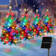 Solar Christmas Tree, 4 Packs Each 2.5 Ft Outdoor Lighted Christmas Tree with Multicolor Christmas Lights, Small Christmas Tree with Lights