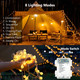 BrizLabs Globe String Lights, 2 Pack Total 120 LED Battery String Lights Warm White, 8 Mode Ball Fairy String Lights with Remote Timer Twinkle Light for Indoor Outdoor Xmas Bedroom Patio Party Wedding