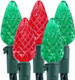 Brizled Red & Green C5 Christmas Lights, 33ft 100 LED Christmas Lights, Connectable 120V UL Mini Christmas Lights Set Faceted Xmas Lights for Chrsitmas Tree Party Roof Indoor Outdoor Decor