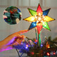 Brizled Christmas Star Tree Topper, 8" Lighted Double-Sided Christmas Tree Topper, 8-Point Multi Color Xmas Tree Topper with 10 Warm Lights, 120V UL Tree Star for Christmas Tree Party Home